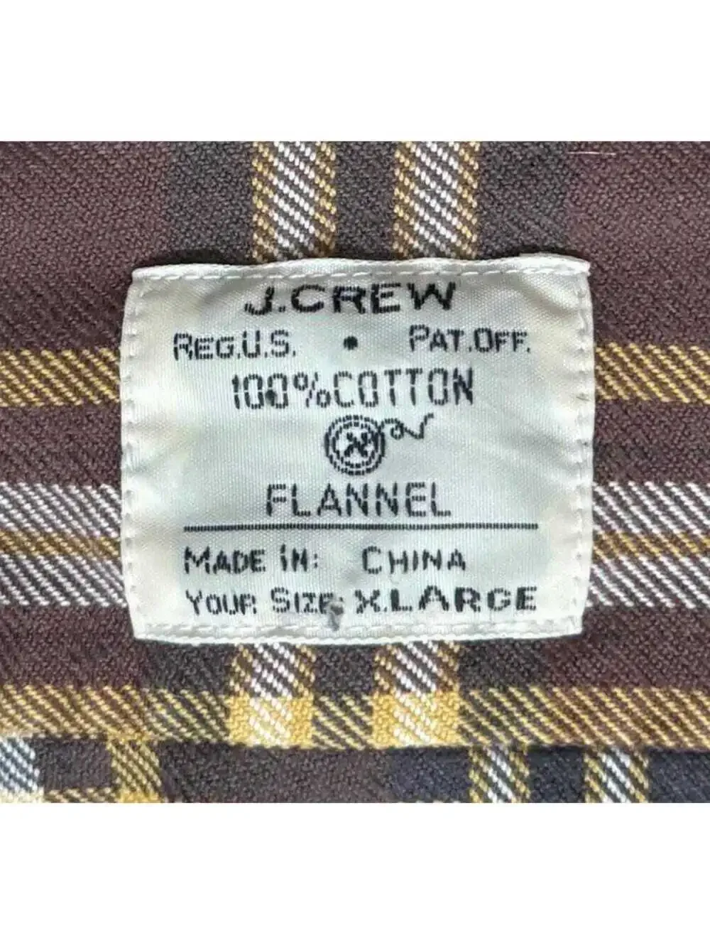 Vintage Brown Plaid Soft 100% Cotton Flannel Shirt from JCREW size XL